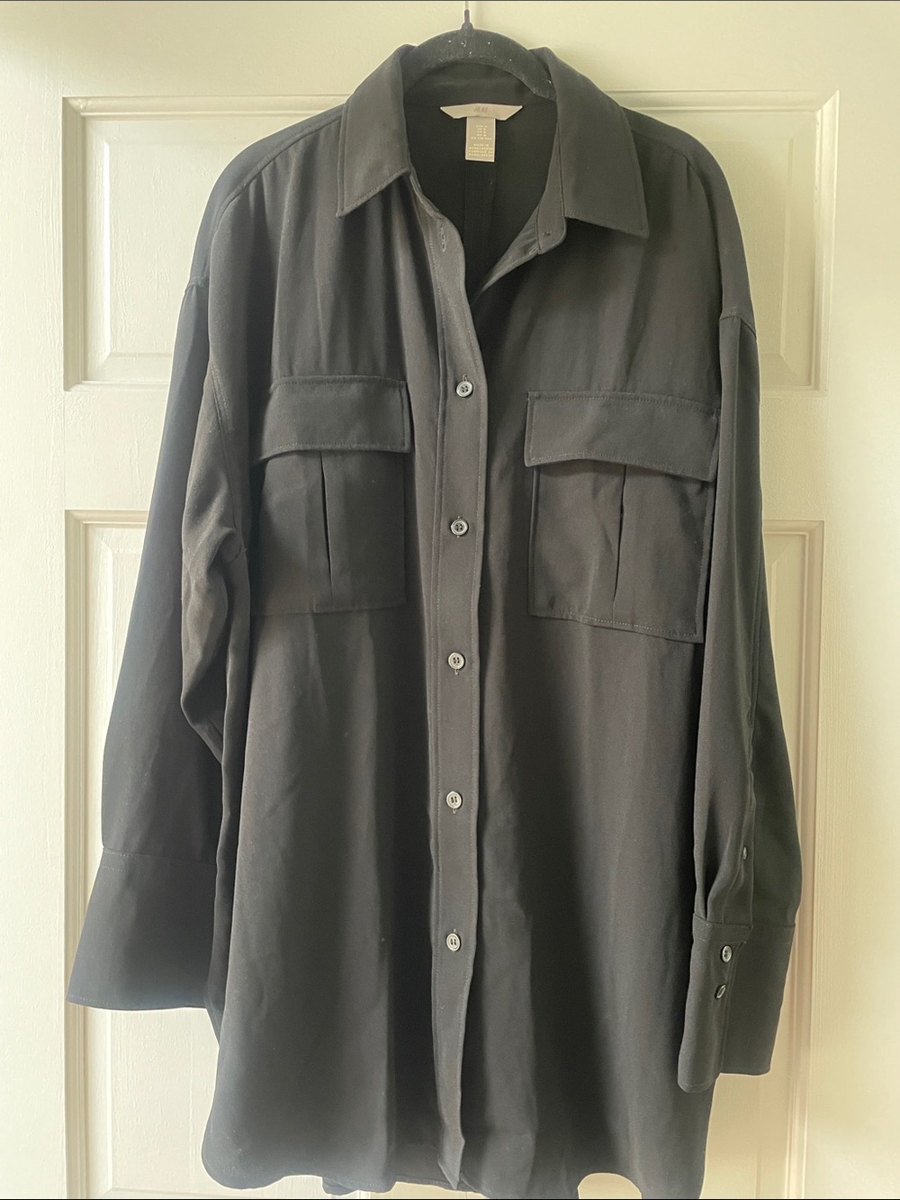 H&M Black  Button-Up Utility dress